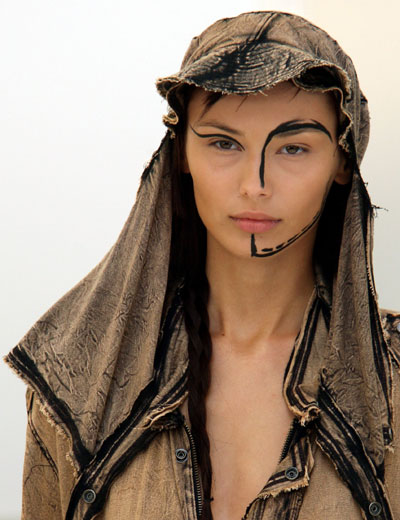 A model wears a creation for designer Ashish during his Spring/Summer 2007 show at London Fashion Week September 18, 2006.