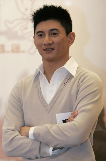 Taiwan actor Nicky Wu attends a news conference on his latest movie 