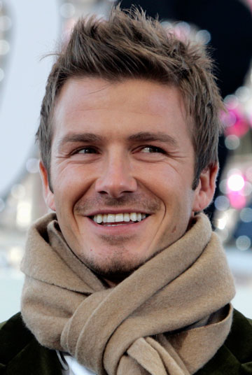 Soccer player David Beckham of England smiles at a promotional event in Tokyo December 29, 2006.