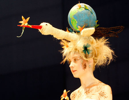A model participates in the International Festival of Beauty in St. Petersburg February 22, 2007.