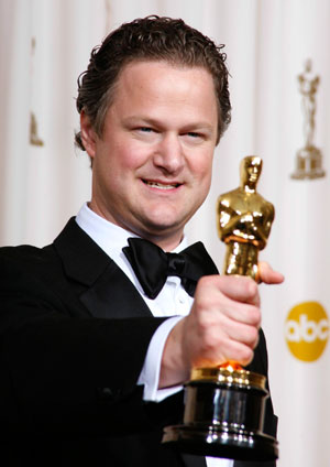 German director Florian Henckel von Donnersmarck poses with his Oscar for Best Foreign Language Film for 