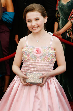 Actress Abigail Breslin, nominated for an Oscar for best supporting actress for her role in 'Little Miss Sunshine,' arrives at the 79th Annual Academy Awards in Hollywood, California February 25, 2007. 