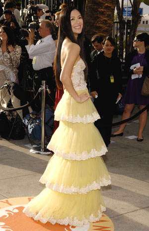 Chinese actress Ziyi Zhang arrives for the Vanity Fair Oscar Party at Mortons in West Hollywood February 25, 2007.