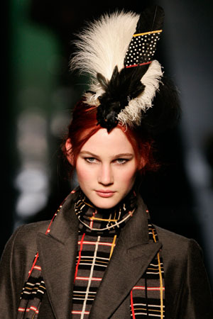 A model displays a creation by French designer Jean-Paul Gaultier as part of his Autumn/Winter 2007/08 ready-to-wear fashion show in Paris February 27, 2007.