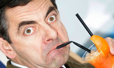 British actor Rowan Atkinson poses for the media to present his new movie 'Mr Bean's Holiday' in Berlin March 22, 2007
