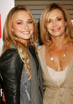 Cast member Hayden Panettiere (L) poses with her mother Lesley Panettiere at the wrap party for season one of her NBC television series 'Heroes' in Hollywood California April 17, 2007.