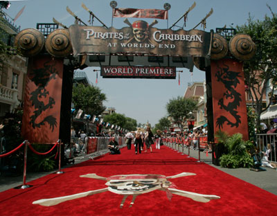 Red carpet is seen at the venue of the premiere of 