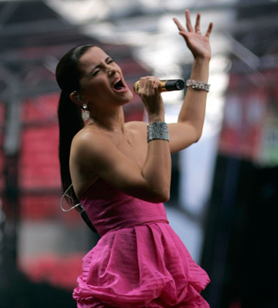 Nelly Furtado performs at the Concert for Diana at Wembley Stadium in London July 1, 2007. Princess Diana's sons staged a charity concert in her memory on Sunday which they hope will quell her critics and celebrate her humanitarian achievements.