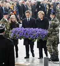French, German leaders commemorate Armistice Day