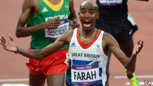 伦敦奥运：英国长跑选手莫·法拉赫勇夺二金