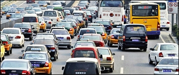 Busy traffic in China