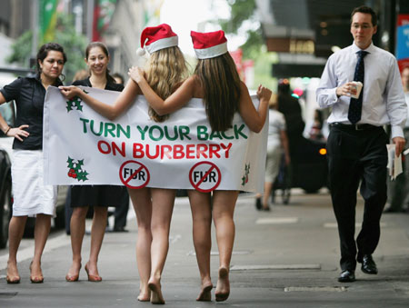 Demonstrate for animal rights in a creative way