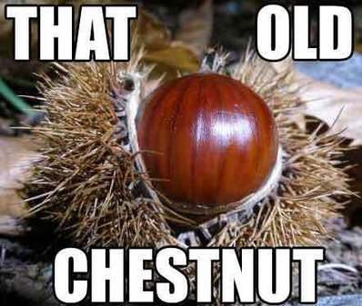Old chestnut 栗子老了？