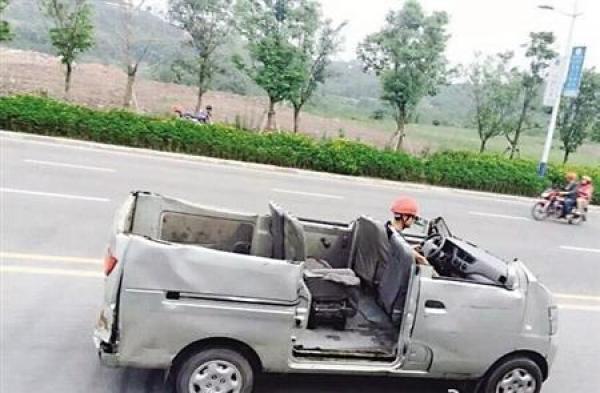 Man drove 'van convertible'