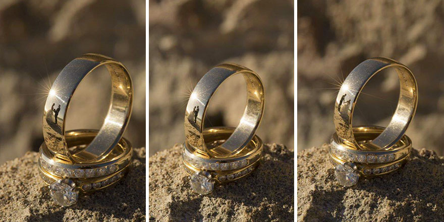 别具一格：戒指上的婚纱照（组图）