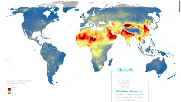 联合国儿童基金会：每年有60万幼童死于空气污染