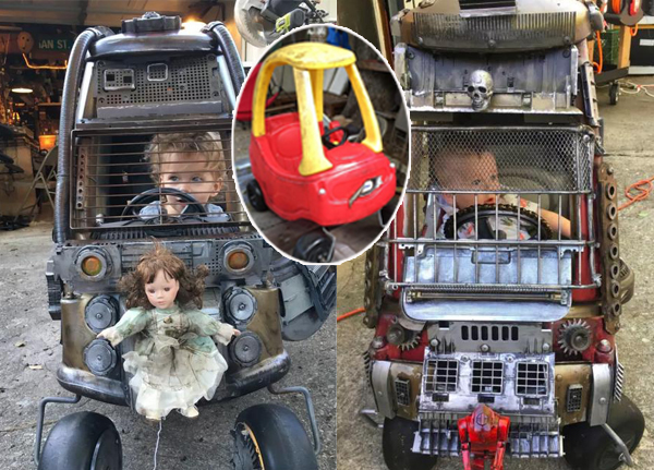 史上最拉风儿童车 废旧零件再现“疯狂的麦克斯”（组图）
