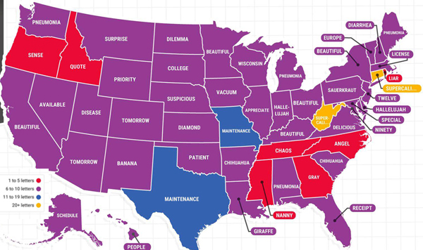 谷歌发布美国拼写错误地图：威斯康辛州民众拼不对本州名字