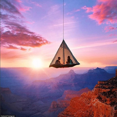 峡谷中挂帐篷、峭壁旁铺睡袋，这些极限露营照是真的吗？