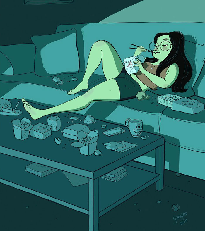 漫画揭示单身女孩的幸福生活（组图）
