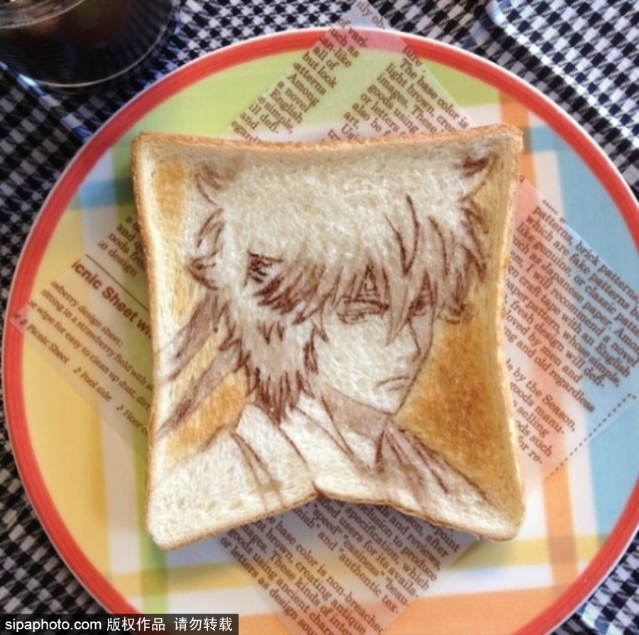 不忍心吃系列 日本艺术家在吐司面包上画动漫（组图）