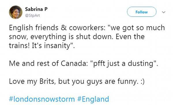 寒潮侵袭！英国人如临大敌，却遭北欧加拿大网友无情嘲笑
