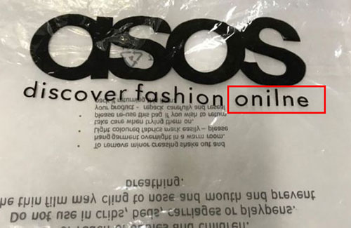 英国电商ASOS为包装拼写错误致歉，这些错别字真的很尴尬！