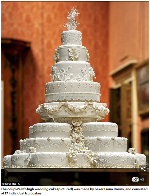 英国路易小王子受洗 威廉凯特请宾客吃七年前的婚礼蛋糕