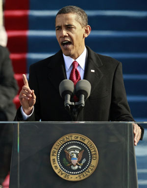 Obama sworn in as America's first black president
