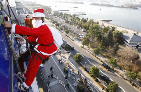 Santa Claus makes his appearance in every corner of the world