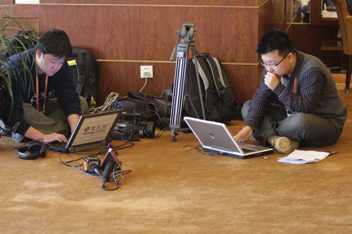 Reporters at the two sessions
