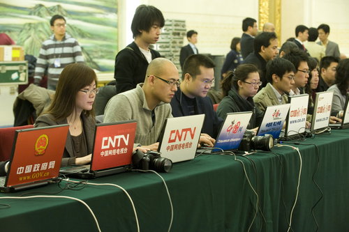 Reporters at the two sessions