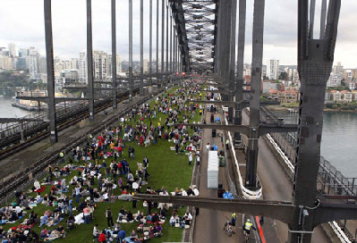 Sydney holds Breakfast on the Bridge event for 2022 WC bid