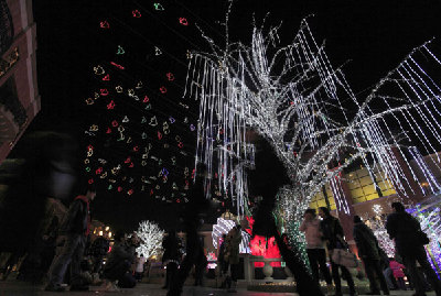 Light decoration for Christmas in Beijing