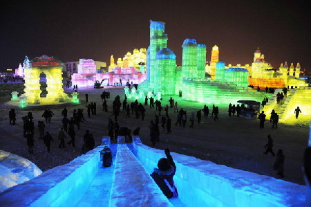 Ice and Snow World illuminated ahead of festival