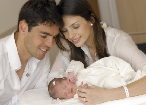 Newborn baby of Real Madrid's soccer player Kaka