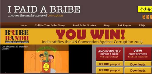 搜集行贿故事 印度网站“我行贿了”蹿红‎