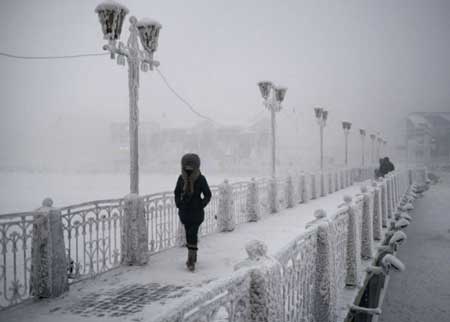 俄村庄气温超零下71℃ 获称地球寒极