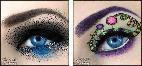 Makeup artist who paint pictures on her eyelids