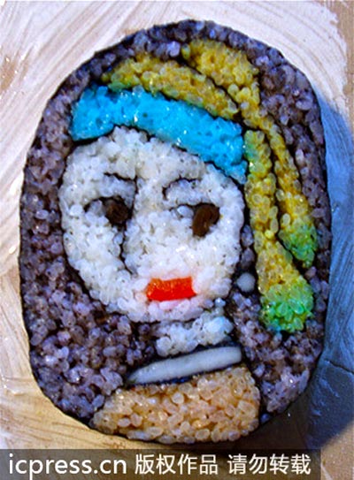 Tokyo chef makes art with sushi rolls
