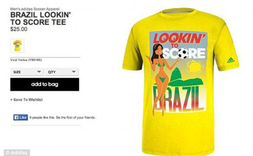阿迪达斯T恤对巴西而言“太性感”