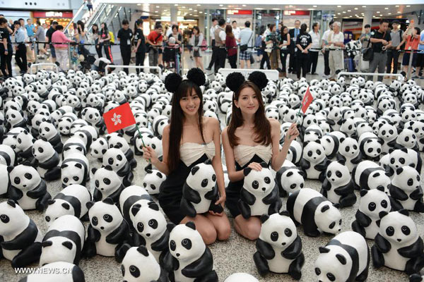 1600只纸熊猫准备环游香港宣扬环保（组图）