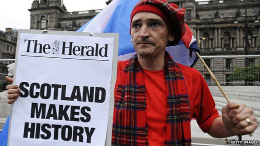 苏格兰公投在全世界引起了什么反响？