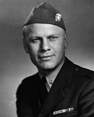 Former U.S. President Gerald Ford is pictured as a naval officer in this June 1945 file photo. Ford, 93, has died, according to a statement from his wife Bette on December 26, 2006.