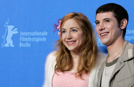 French cast members Julie Depardieu (L) and Johan Libereau pose during a photocall to present their film 'Les Temoins' ('The Witnesses') running in competition at the 57th Berlinale International Film Festival in Berlin February 12, 2007. The festival runs from February 8-18.