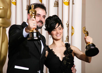 Best Makeup winners David Marti (L) and Montse Ribe of 