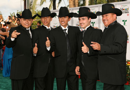 Alegres de la Sierra of Mexico pose on the red carpet as they arrive for the 2007 Billboard Latin Music Awards in Coral Gables, Florida April 26, 2007.