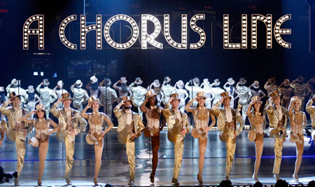 The cast of A Chorus Line performs the opening production number at the 61st Annual Tony Awards in New York June 10, 2007. 