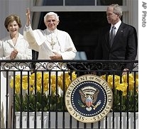Bush welcomes Pope's message of hope