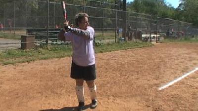 Older American women play baseball, competitively